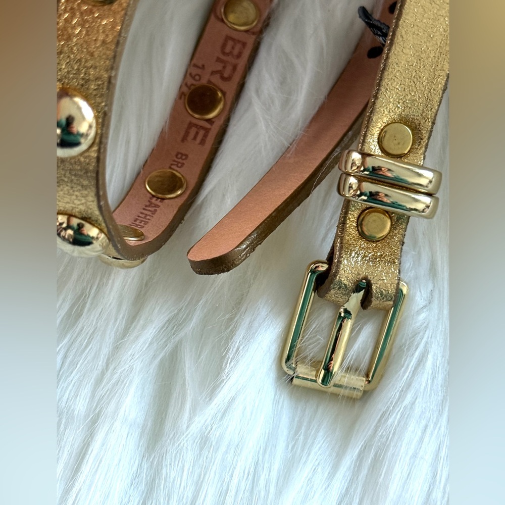 🇨🇦 Brave Leather Collection - Yellow and Rounded Gold Stud Work - Picture 4 of 10